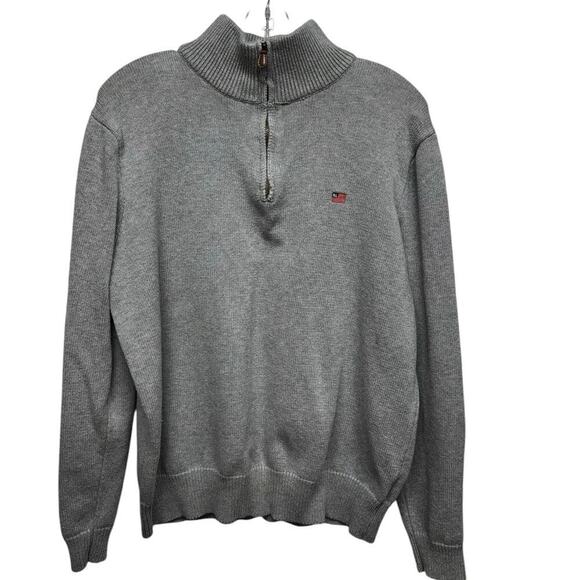 Polo Jean Co. by Ralph Lauren 1/4 Zip Pullover Sweater Gray Size L - Picture 6 of 9